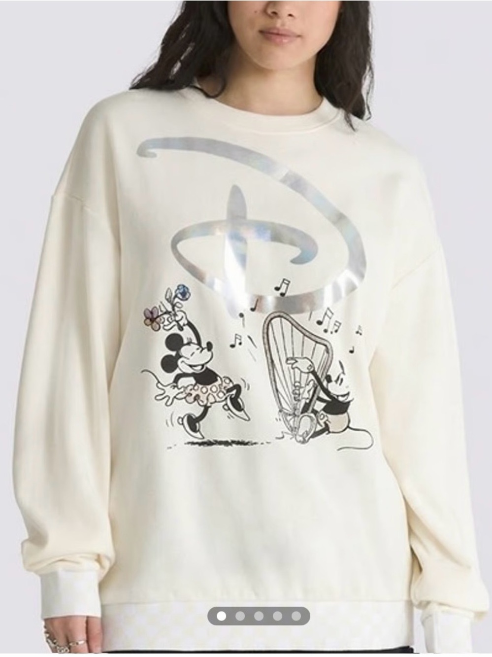 Disney vs Vans swan song oversized long sleeve crew sweatshirt